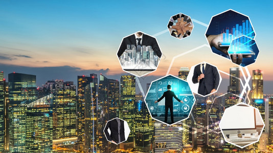 擁有權力自信的Pose商業(yè)團隊的摘要搜索引擎優(yōu)化與商業(yè)管理